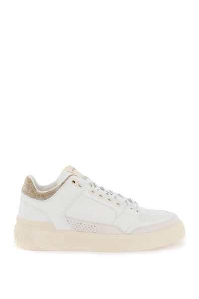 Balmain B Court Mid Top Trainers In White