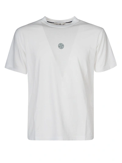 Stone Island Logo Print Regular T-shirt In White