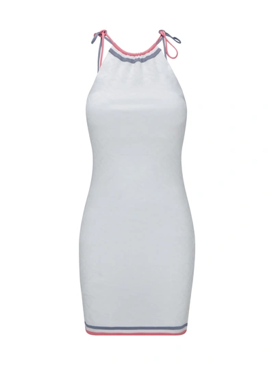 Fendi Logo Motif Midi Dress In White