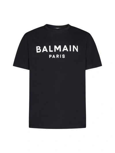 BALMAIN BALMAIN BLACK T-SHIRT WITH LOGO