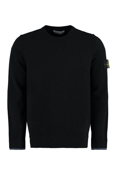 Stone Island Wool Blend Pullover In Black