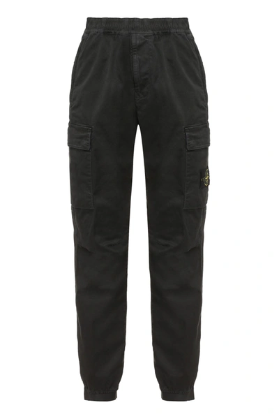 Stone Island Cotton Cargo-trousers In Black