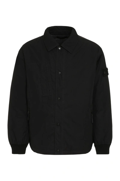 Stone Island Cotton Bomber Jacket In Black