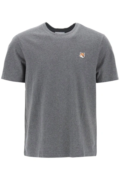 Maison Kitsuné Gray Fox Head T-shirt In Grey