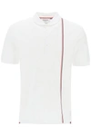 THOM BROWNE THOM BROWNE POLO SHIRT WITH TRICOLOR INTARSIA