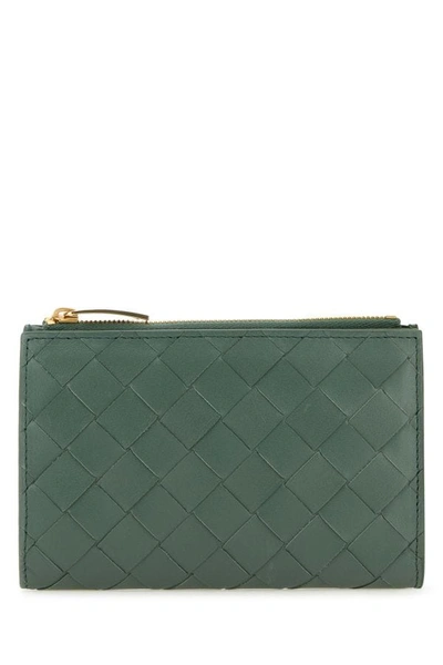 Bottega Veneta Woman Sage Green Nappa Leather Medium Intrecciato Wallet