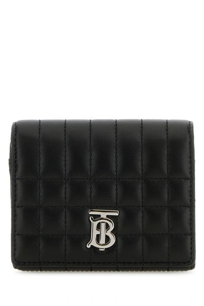Burberry Lola Tb Monogram Plaque Wallet In Black