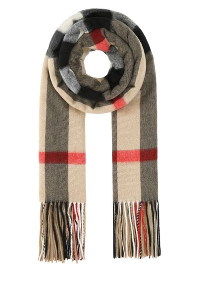 Burberry Woman Embroidered Cashmere Scarf In Multicolor