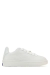 BURBERRY BURBERRY WOMAN WHITE LEATHER BOX SNEAKERS