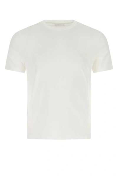 Prada Man White Stretch Cotton T-shirt