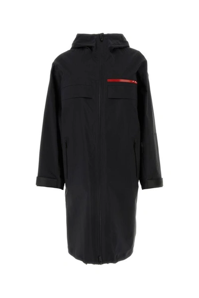 Prada Woman Black Re-nylon Coat