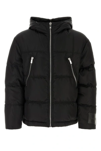Versace Down Twill Jacket In Black