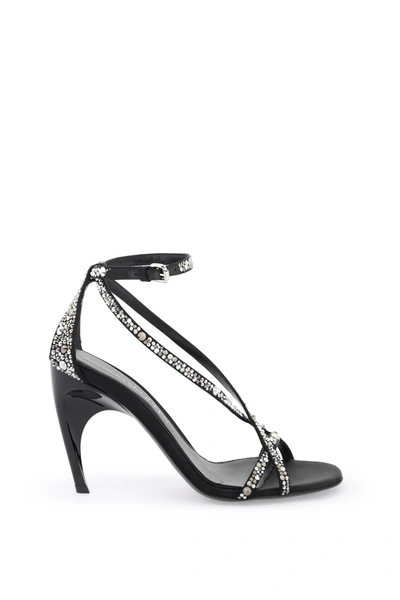 Alexander Mcqueen Ankle Strap Heeled Sandals In Black