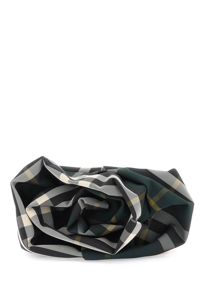Burberry Rose Check Pattern Clutch Bag In Green
