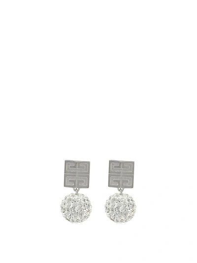 Givenchy 4g Earrings In Metal With Crystals In Silver