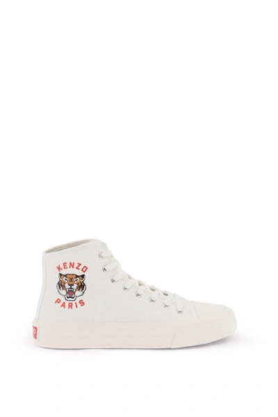 Kenzo Canvas High Top Sneakers In White