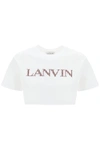 Lanvin Curb Embroidered Cropped T-shirt Clothing In White