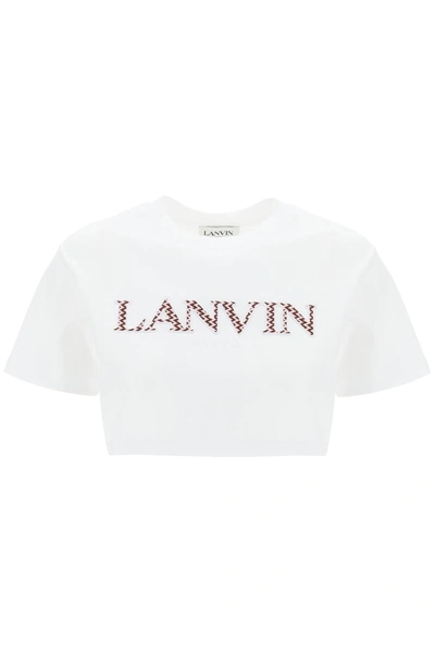 LANVIN LANVIN CURB LOGO CROPPED T SHIRT