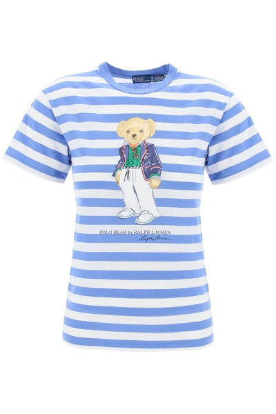 Polo Ralph Lauren Tee Riviera Bear In Resort Blue,white