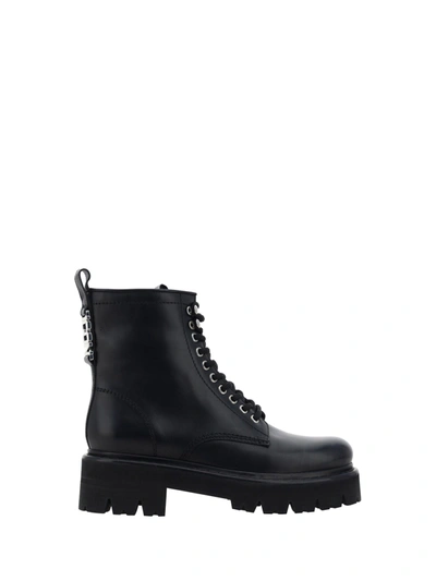 Dsquared2 40mm Icon Evening Leather Combat Boots In Black