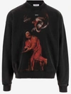 Off-white S.matthew Cotton Sweatshirt In Black Mul