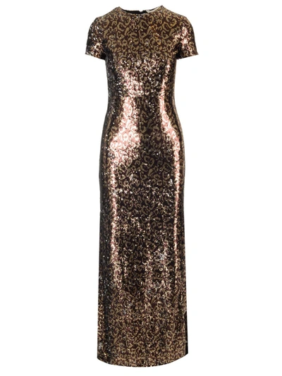 Palm Angels Back-opening Sequin Maxi Dress In Marrone