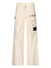 OFF-WHITE OFF-WHITE IVORY CARGO PANTS WITH APPLICATIONS