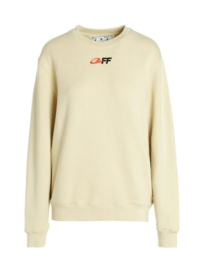 Off-white The Opposite Logo-print Sweatshirt In Beige