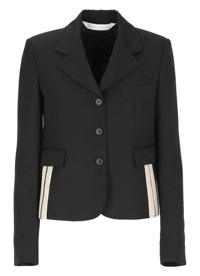 PALM ANGELS PALM ANGELS BLACK VIRGIN WOOL BLEND BLAZER