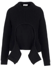 Off-white Black Cut-out Wool Sweater For Women In Black