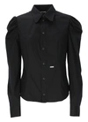 Dsquared2 Logo-plaque Button-up Shirt In Black