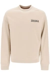 Zegna Crewneck Sweatshirt With Rubberized Logo