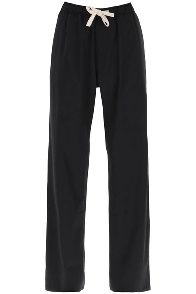 Palm Angels Wool Blend Travel Trousers In Black