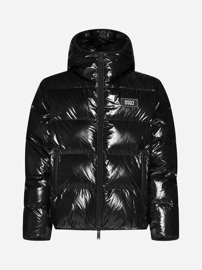 Dsquared2 Kaban Quilted Nylon Puffer Jacket  In Black