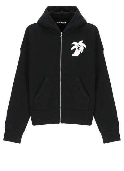 Palm Angels Hunter Zipped Hoodie In Black