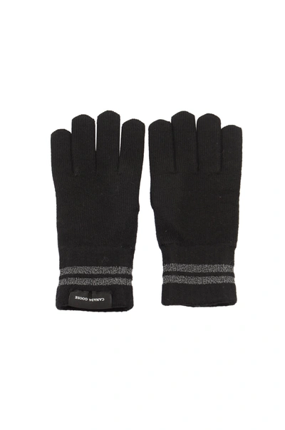 Canada Goose Logo Patch Knitted Gloves In Black