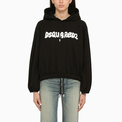 DSQUARED2 DSQUARED2 BLACK HOODY WITH LOGO