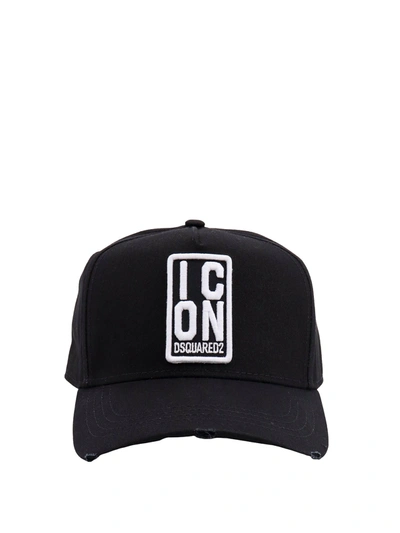 Dsquared2 Icon Core Patch Baseball Cap In Black