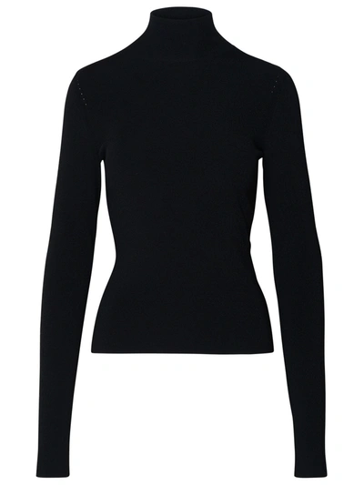 Off-white High-neck Ribbed Jumper In Nero