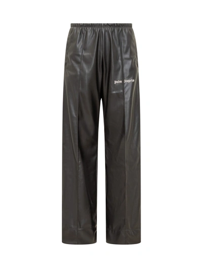 Palm Angels Track Logo Trousers In Black Off White