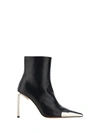 OFF-WHITE OFF-WHITE SILVER ALLEN FRAME BLACK LEATHER ANKLE BOOTS