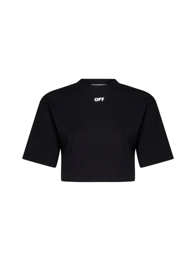 OFF-WHITE OFF-WHITE BLACK OFF CROPPED T-SHIRT