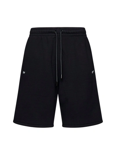 Off-white Shorts In Black Whit