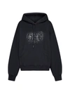 Off-white Spray-paint Logo Cotton Hoodie In Black White