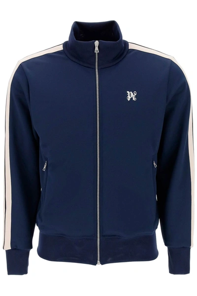 Palm Angels Tracksuit Jacket With Monogram In Blue