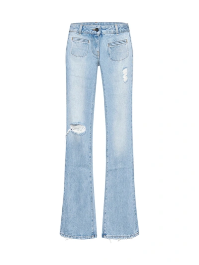 Palm Angels Distressed Flared Jeans In Blue