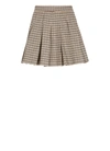Palm Angels High-waisted Mini Skirt Checked Pattern In Neutral