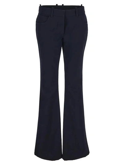 Off-white Mid-rise Flared Trousers In Cobalt Blue