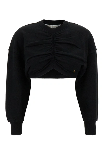 Palm Angels Ruched-detailed Palm Plaque Sweatshirt In Black