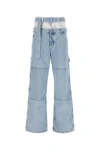 OFF-WHITE OFF-WHITE LOGO PATCH BELTED WIDE LEG JEANS